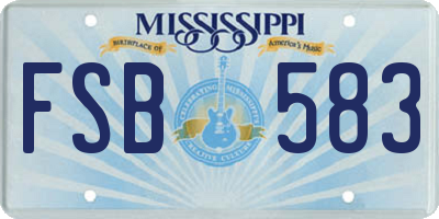 MS license plate FSB583