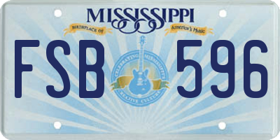MS license plate FSB596