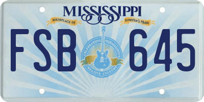 MS license plate FSB645