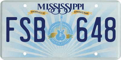 MS license plate FSB648