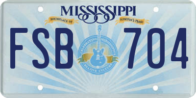 MS license plate FSB704