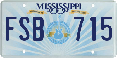 MS license plate FSB715