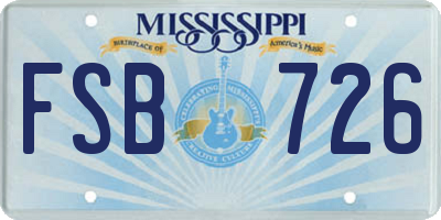 MS license plate FSB726