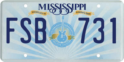 MS license plate FSB731
