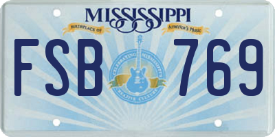 MS license plate FSB769