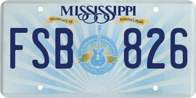 MS license plate FSB826