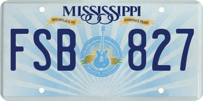 MS license plate FSB827