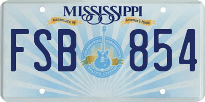 MS license plate FSB854