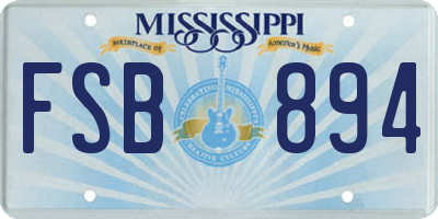 MS license plate FSB894