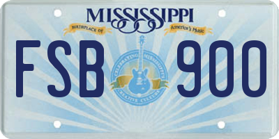 MS license plate FSB900