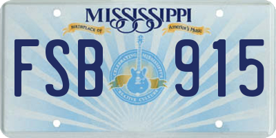 MS license plate FSB915