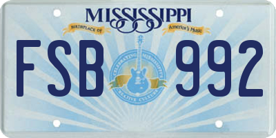 MS license plate FSB992