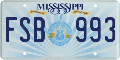 MS license plate FSB993