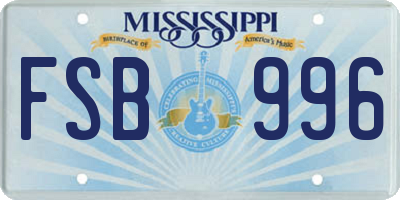 MS license plate FSB996