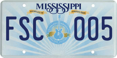 MS license plate FSC005