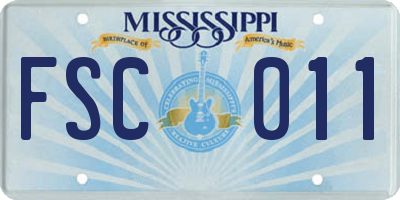 MS license plate FSC011