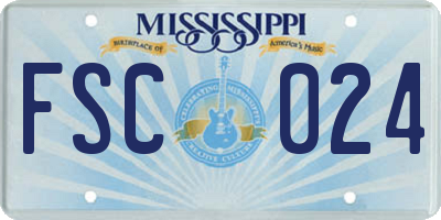 MS license plate FSC024
