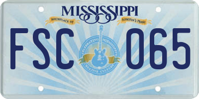 MS license plate FSC065