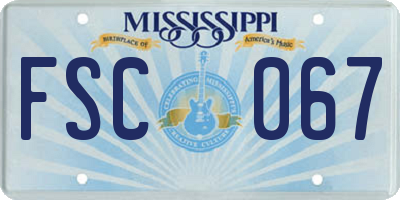 MS license plate FSC067