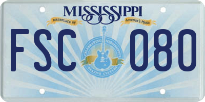 MS license plate FSC080