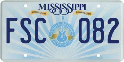 MS license plate FSC082
