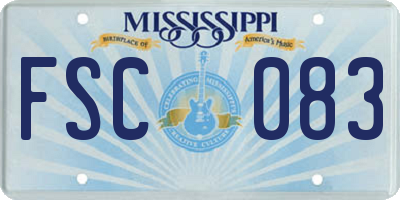 MS license plate FSC083