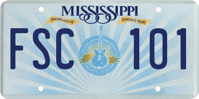 MS license plate FSC101