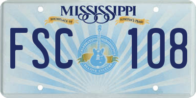 MS license plate FSC108