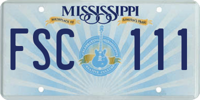 MS license plate FSC111
