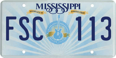 MS license plate FSC113