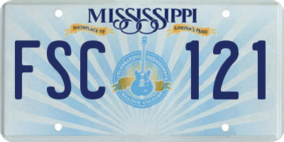 MS license plate FSC121