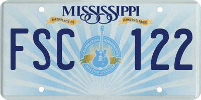 MS license plate FSC122
