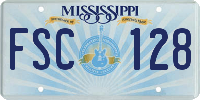MS license plate FSC128