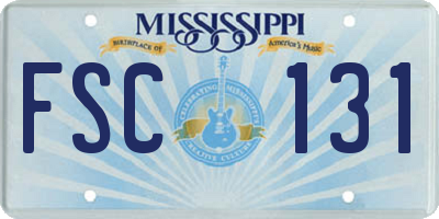 MS license plate FSC131