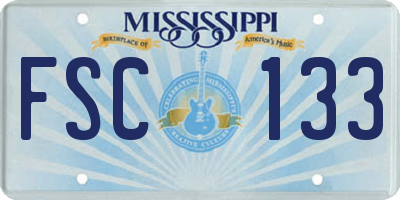 MS license plate FSC133
