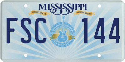 MS license plate FSC144