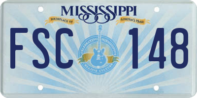 MS license plate FSC148