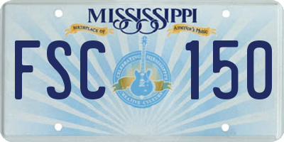 MS license plate FSC150