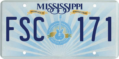 MS license plate FSC171