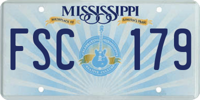 MS license plate FSC179
