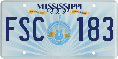 MS license plate FSC183