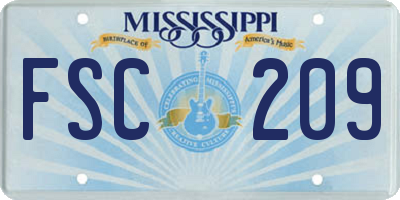 MS license plate FSC209