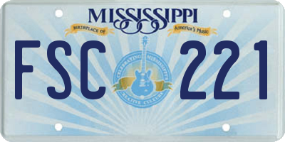 MS license plate FSC221