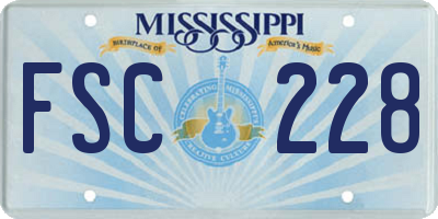 MS license plate FSC228