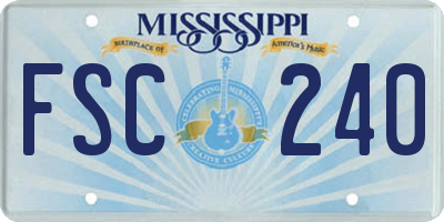 MS license plate FSC240
