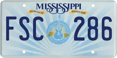MS license plate FSC286