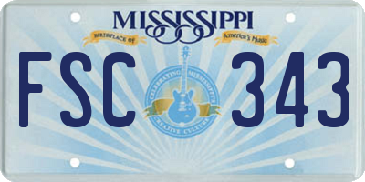 MS license plate FSC343