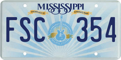 MS license plate FSC354