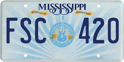 MS license plate FSC420