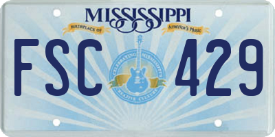 MS license plate FSC429